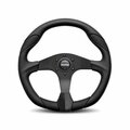 Momo Automotive Accessories QRK35BK0B 13.78 in. Quark Steering Wheel Polyurethane, Black MO374111